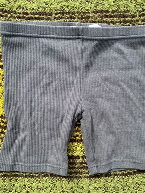 Jamie Kay Ribbed Charcoal Gray Bike Shorts